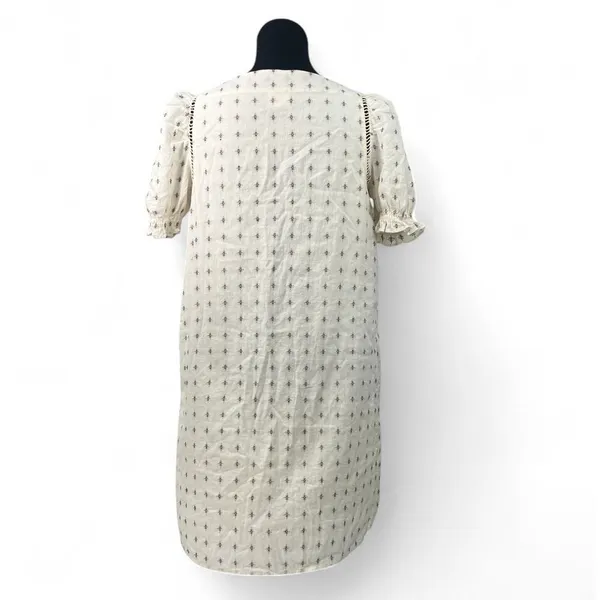 ANTHROPOLOGIE DRA | S | Cream and Embroidery Peasant Dress Puff Shoulder - Image 2