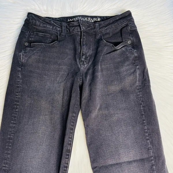 American Eagle Washed Black Mid Rise Skinny Jeans - Image 3