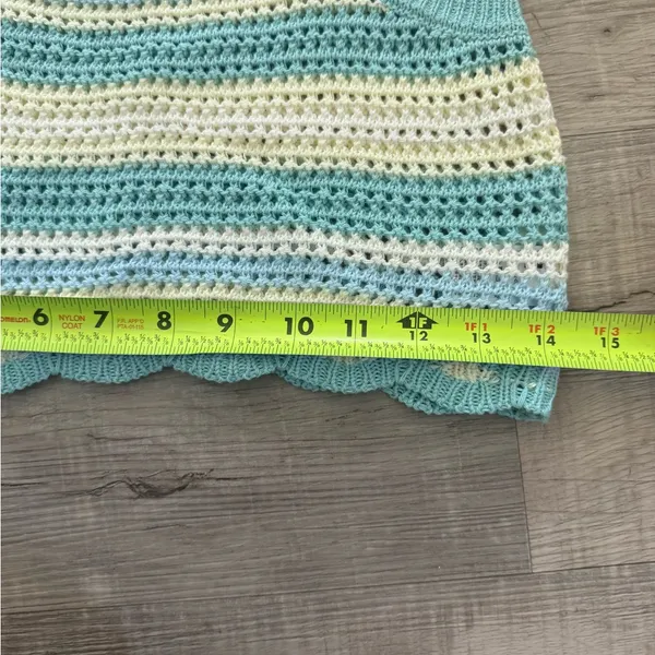 Crochet Knit‎ Camisole Top - Pastel Blue/Yellow - Image 3