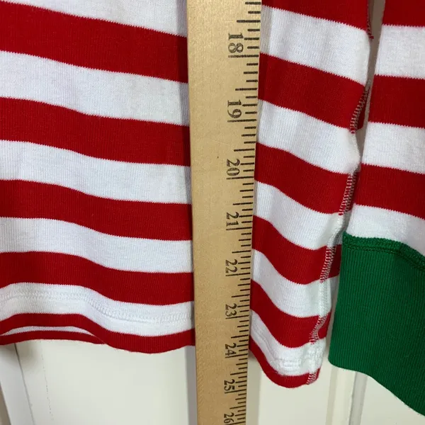Hanna Andersson XL Red White Green Striped Long Sleeve Holiday Pajama Top‎ ONLY - Image 7