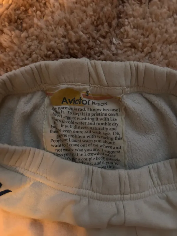 Aviator Nation Sweatpants 5 Stripe Blue Vintage White - Image 4