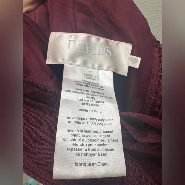 David's Bridal Burgundy Maxi Dresses - Image 4