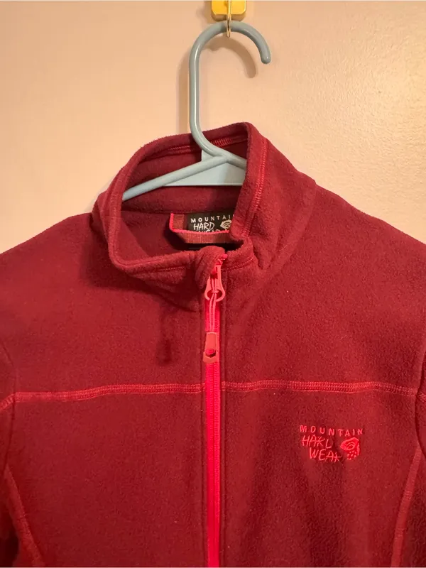 Mountain Hardwear Women’s Small Burgundy Full Zip Fleece Jacket Outdoor - Image 5