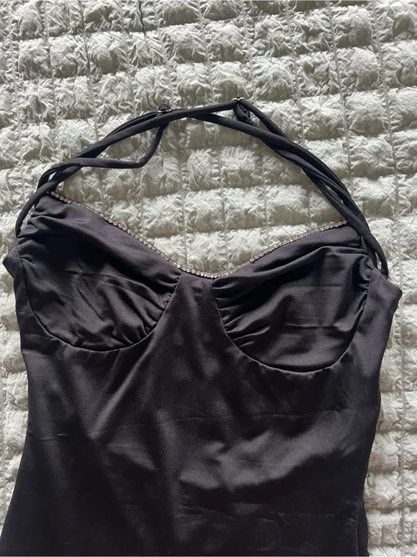 Princess Polly Black Halter Maxi Dress - Image 4