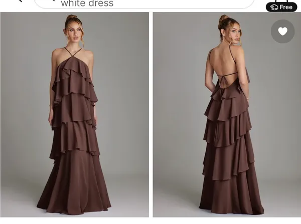 Azazie Bridesmaid Dress ganache - Image 2
