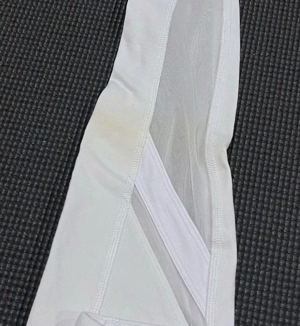 Alo Yoga XS Epic Legging White Compression Tight Workout Pant Gym Barre Mesh - Image 6