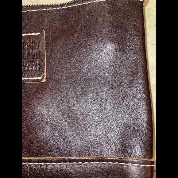 Portland Leather Goods Brown Crossbody‎ hobo Bag Purse 8.5”x9” - Image 4