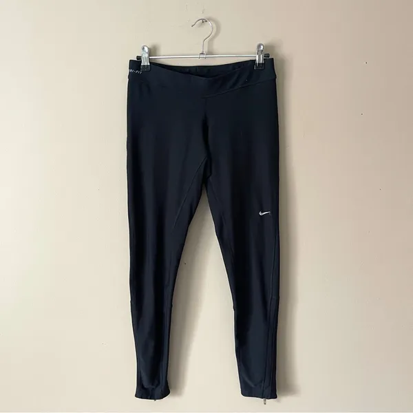 NIKE | Black Full Length Zipper Ankle Leggings Sz S - Image 2