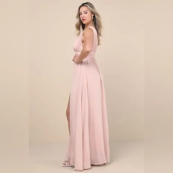 NEW Lulus Heavenly Hues Blush Maxi Dress Sz MEDIUM - Image 8