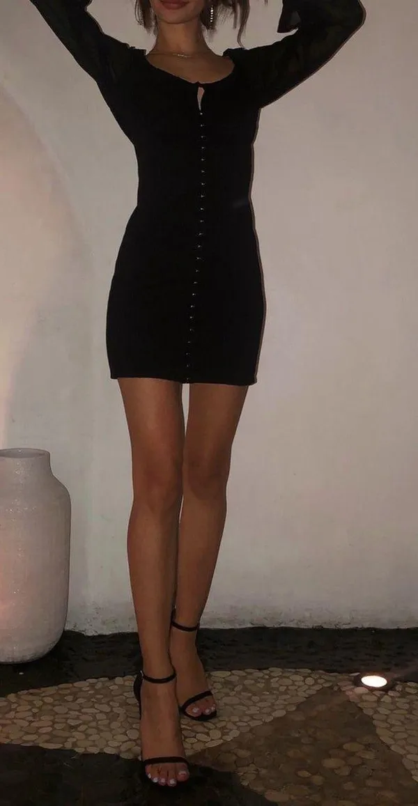 Long Sleeve Eyelet Black Pirate Mini Dress - Image 3