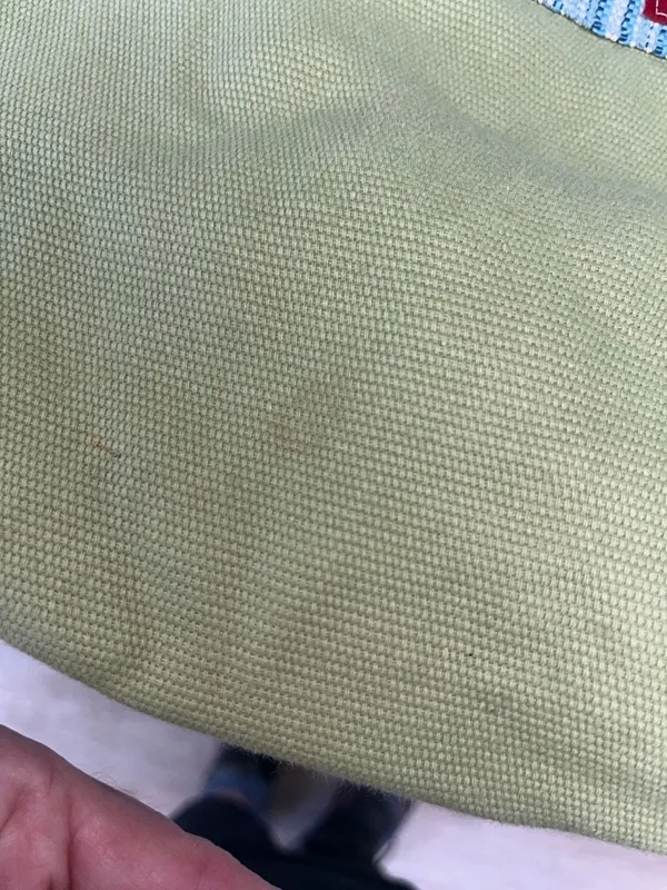 Boomerang Bags Sew Sustainable Reusable Canvas Tote Bag Lime Green Striped. Some - Image 3