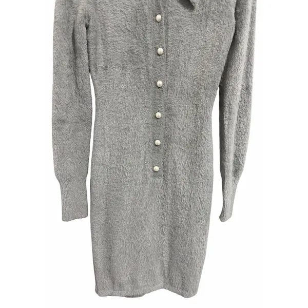 Amanda Uprichard Devin Mini Dress Fog Women's‎ Size Small - Image 5