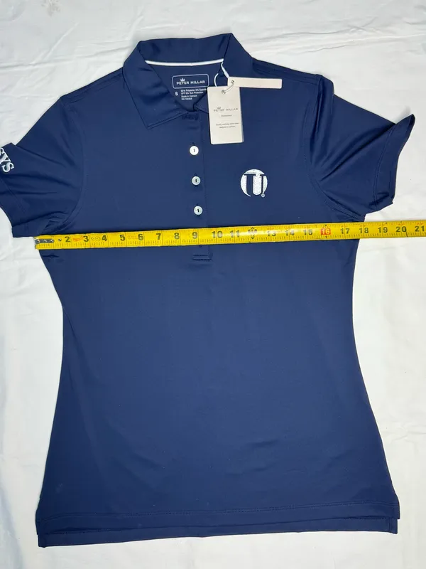 New Peter Millar Women's Navy Blue Sun Protection Performance Golf Polo - Image 8