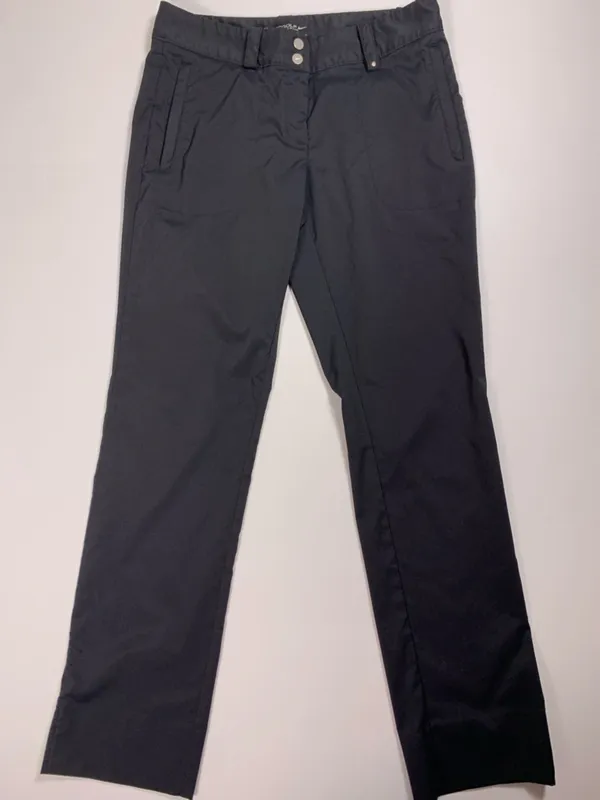 Nike Golf Dri Fit Black Straight Leg Side Slit Pants Women’s 12 Stretch - Image 2