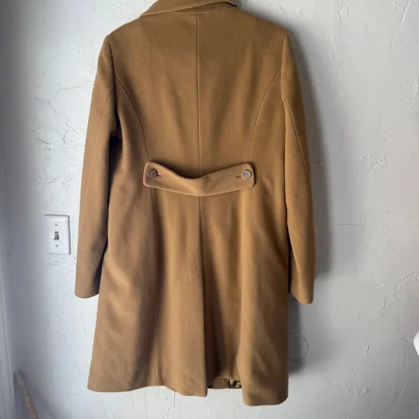 J Crew Double Breasted Wool Blend Coat Camel Size 14‎ Preppy Academia Old Money - Image 4