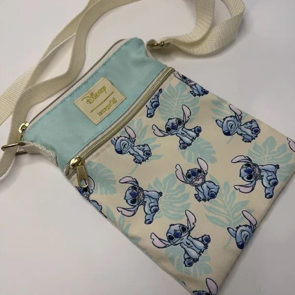 Loungefly Disney Lilo & Stitch Palm Leaves Passport Crossbody Bag Wallet Set - Image 2