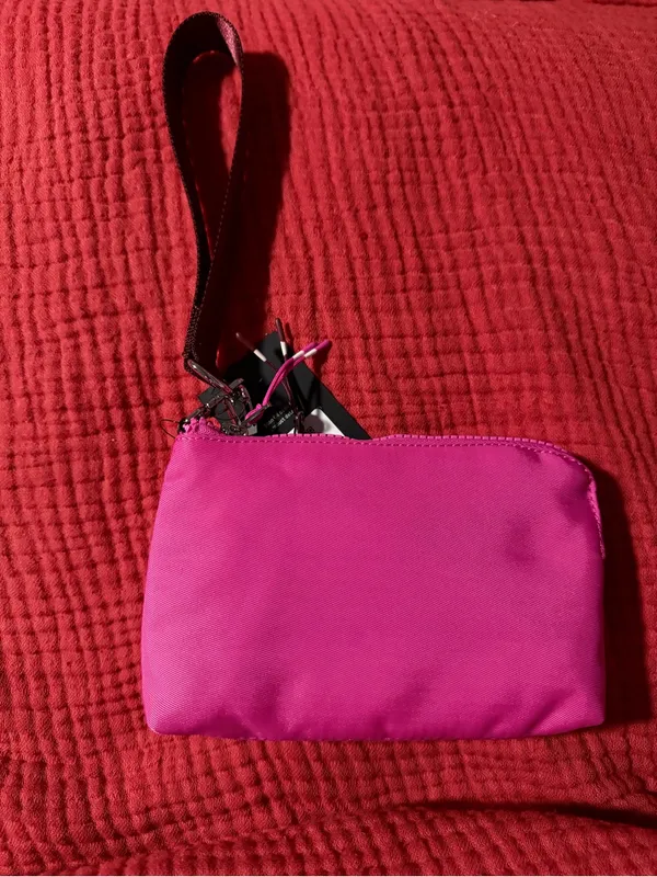 Fabletics Two-Pouch Wristlet in Hot Pink & Burgundy - Image 4