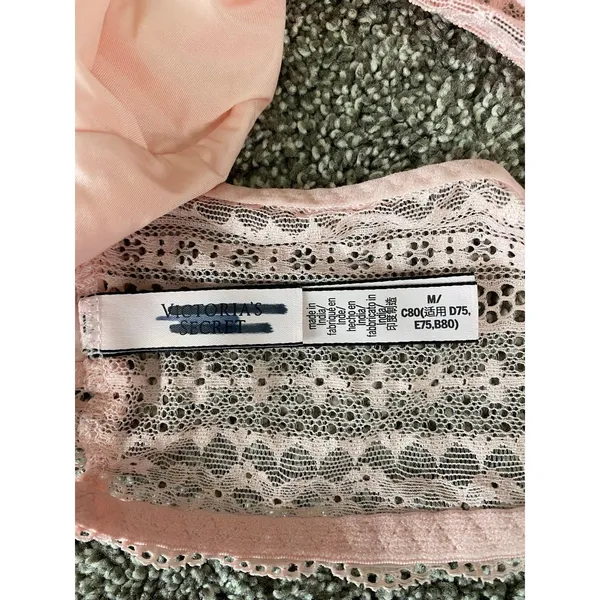 Victoria’s Secret Lace Racerback Bralette Blush Pink Wireless Bra M - Image 3