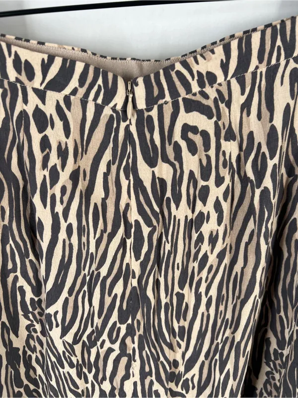 Aritzia Wilfred Cherie Midi Skirt Brown Black Animal Print Size 0 - Image 7