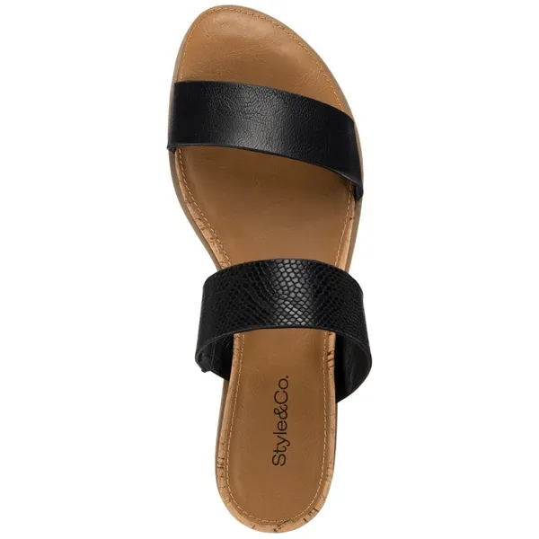 Style & Co. Womens Elliee Flat Sandals 10020656300 Black / Brown 10.5M - Image 10
