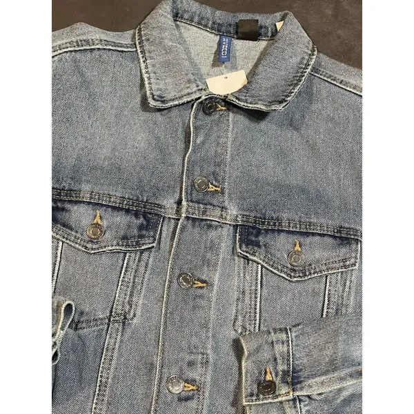 Marvel Jean Jacket Men XS‎ Blue Trucker Comic Big Spell Out D-335 - Image 2