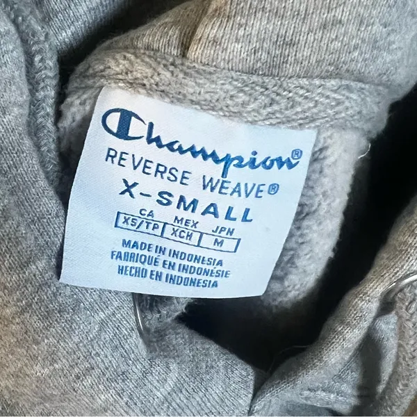 Champion gray pullover cropped hooded sweatshirt - Image 3