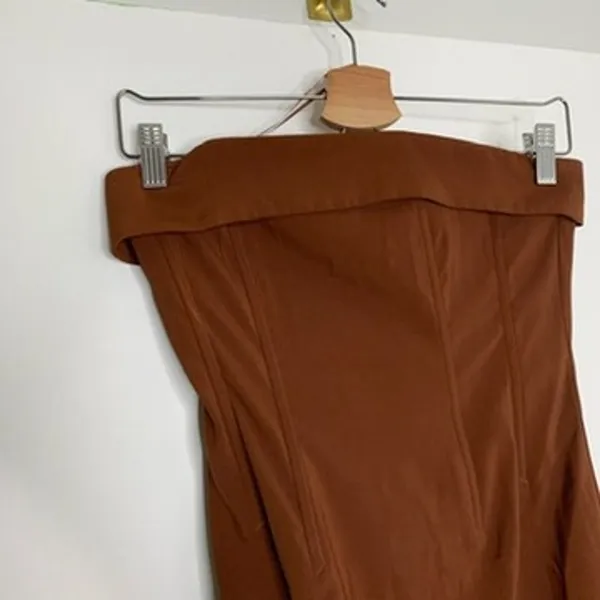 With Jean Chloe Chocolate Brown Corset Mini Dress Womens Size XS - Image 6