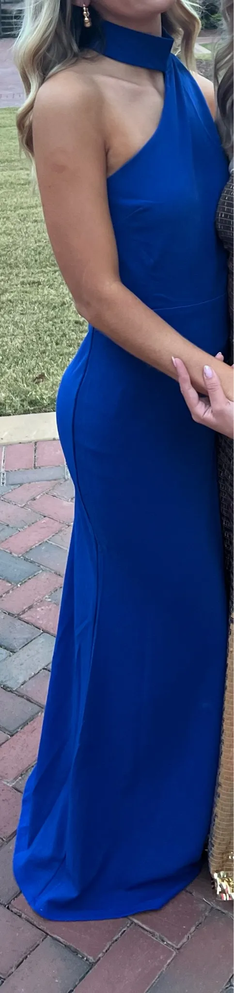 Lulus Asymmetrical Cutout Halter Maxi Dress - Image 3