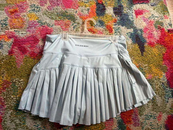 Gold Hinge Light Blue Pleated Tennis Skirt - Image 2