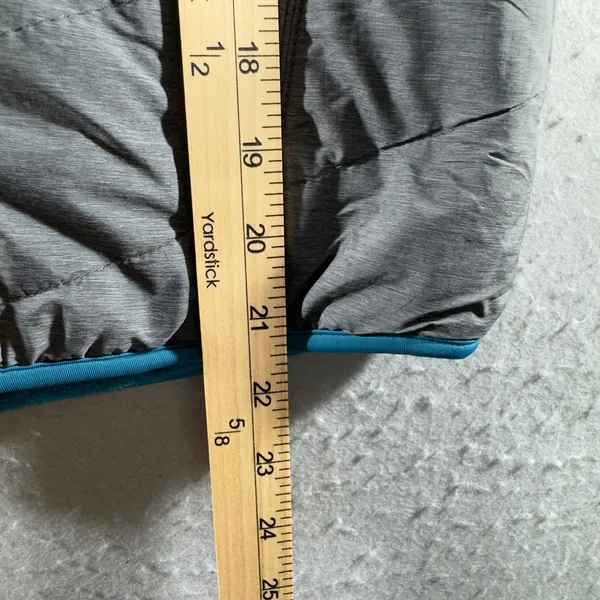 1616 | ASICS Reversible Quilted‎ Fleece Running Vest Gorpcore Teal Gray Womens S - Image 6