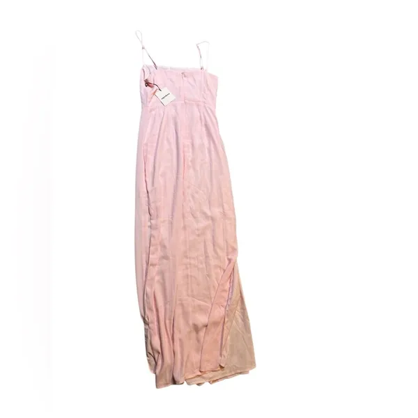💗Superdown Light Pink Satin Maxi Dress S ✨ Spaghetti Strap Slit Bridesmaid Gown💗 - Image 5