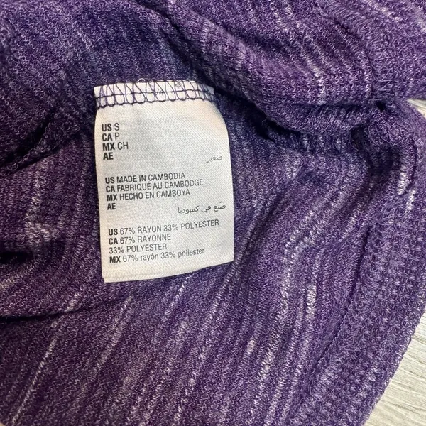INC International Concepts Top Size Small‎ S Purple Texture Short Sleeve Shirt - Image 4