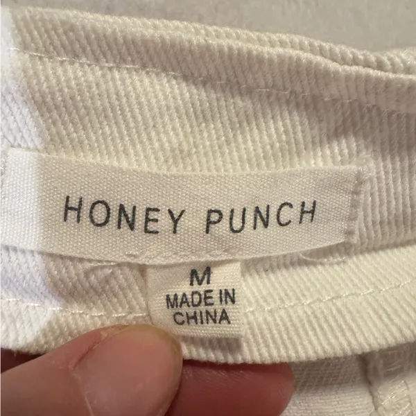 Honey Punch Denim White Lace-Up Skirt - Image 6