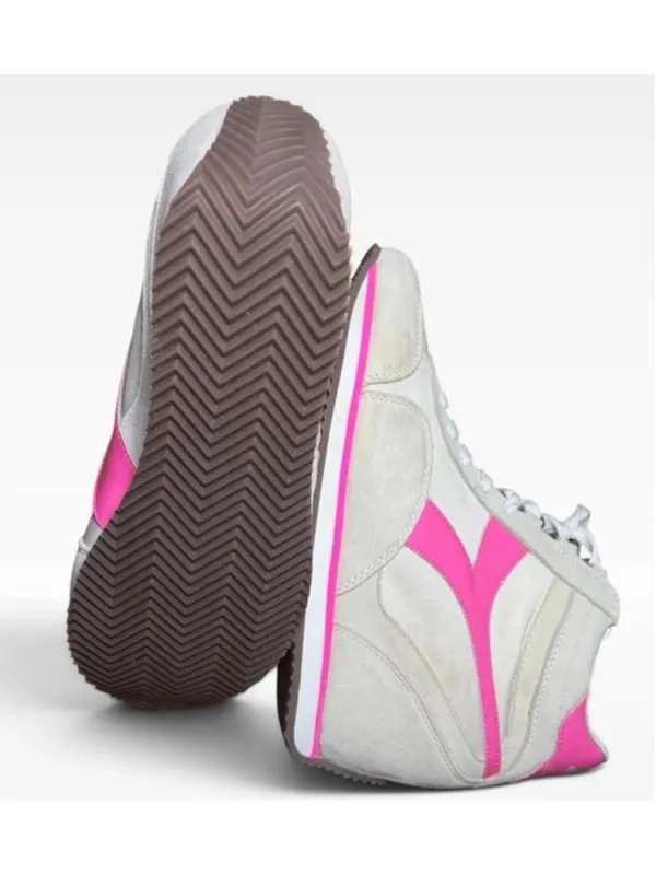 Women's Diadora Wedge Retro Sneakers White and Pink Size 7.5 - Image 4