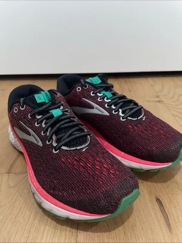 Brooks Ghost 11 Women's Running Sneakers Black & Pink with Teal Accents Size 8.5 - Image 5
