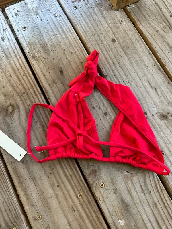 NWT L*Space halter bikini top lipstick red - Image 3