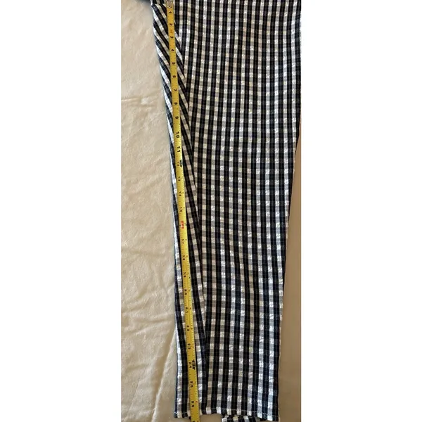 Hayden Los Angeles Black/White Gingham Pants Size Large Elastic Waist Preppy - Image 4