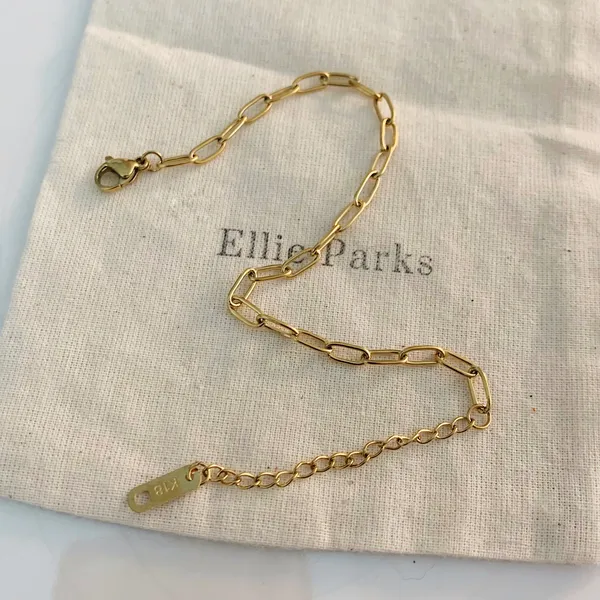 Boutique 18k Gold Mini Link Bracelet - Image 3