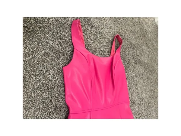 BCBGeneration Mini Dress Pink XXS Faux Leather - Image 5