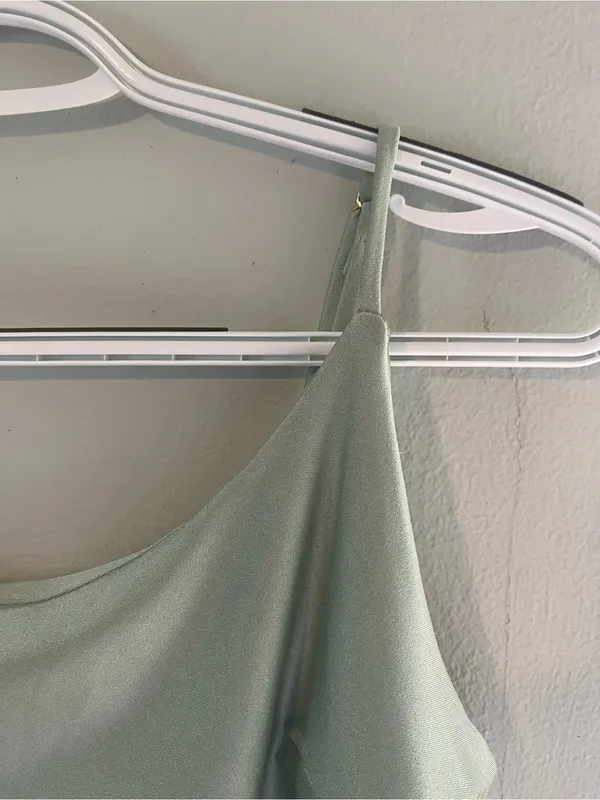 iris Mint Slip Mini Dress with Adjustable Spaghetti Straps - Image 2