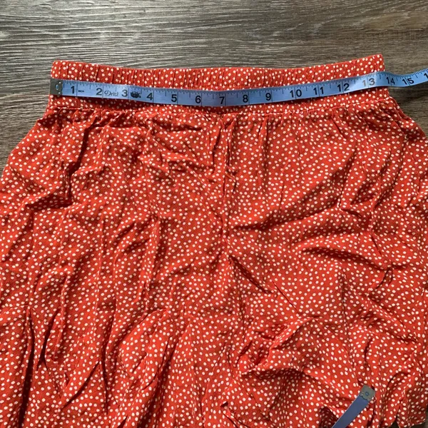 Loft Florence Burnt Orange Polka Dot Skirt S - Image 5