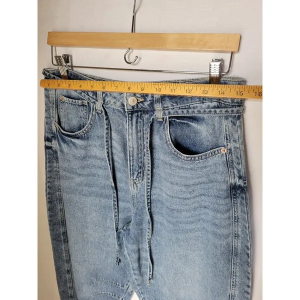 Rewash Women's Barrel Blue Denim Jeans Low Rise Medium Wash 5-Pocket Size 29 - Image 5