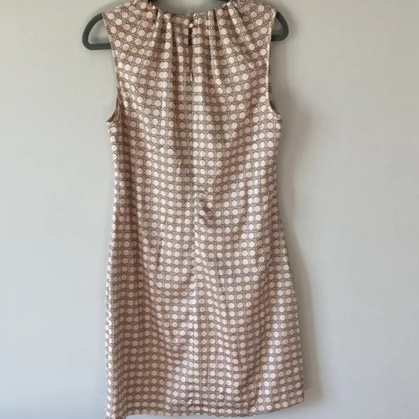 Manguun Collection Retro Dot Shift Silky Dress Size US 6 UK 38 Peach Color - Image 7