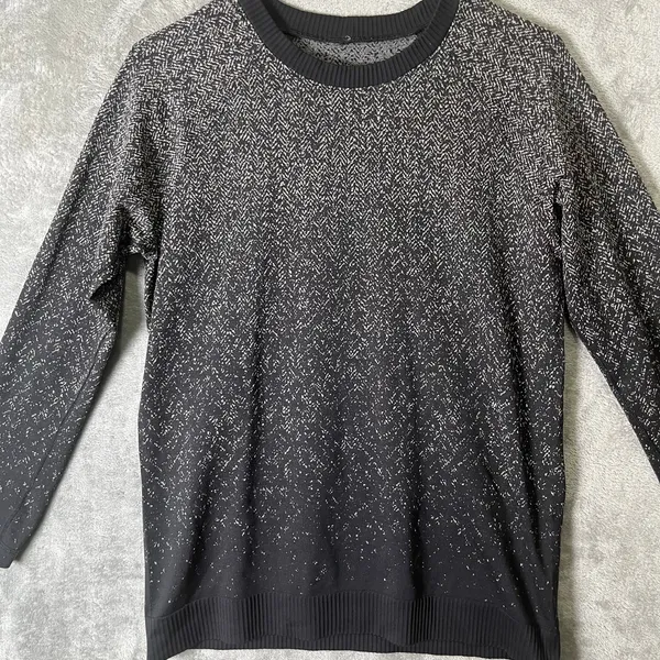 Lululemon Rest Less Pullover Black‎ Speckled Athletic Running Top Black Size 6 - Image 3