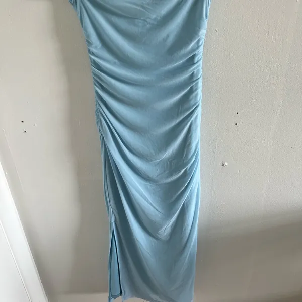 Pretty Garden Blue Strapless Ruched Dress - Image 8