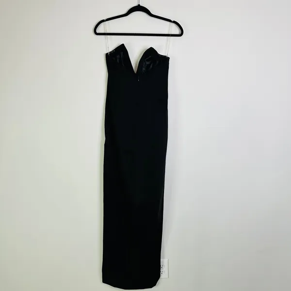 NEW Meshki NATASHA Pointed Corset Maxi Dress Size Large Black Slit Cocktail Gown - Image 7