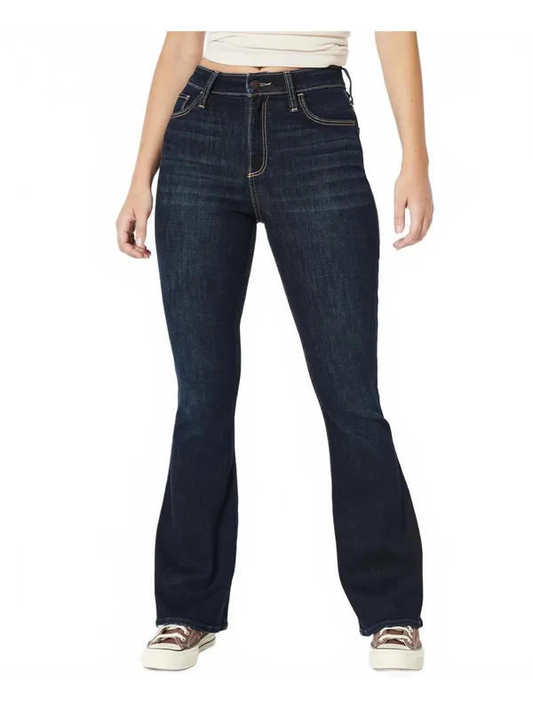 Hollister Short Curvy High-Rise Dark Wash Flare Jeans NWT Dark Wash Sz 00S / 23W - Image 3