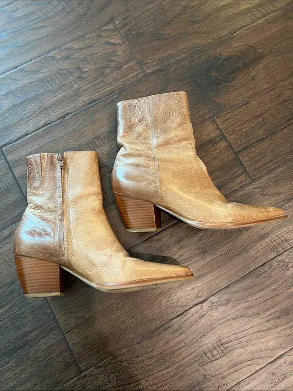 Matisse The Caty Mainline Brazilian Luxe Tan Pointed-Toe Leather Boots 6 - Image 6