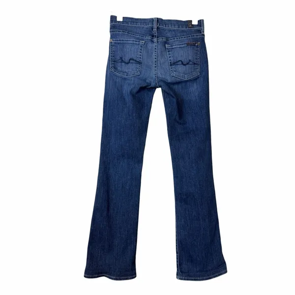 7 For All Mankind Women’s Bootcut Jeans Size 26 Medium Wash Low Rise Made in US - Image 4