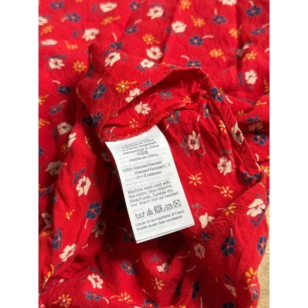 EUC Women Madewell Novel Tie-Front Top floral Prairie Posies vneck viscose sz XL - Image 9